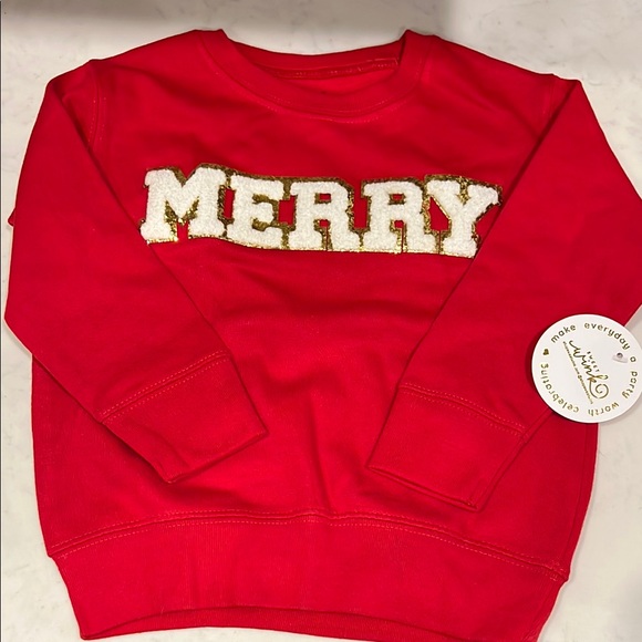 Toddler Red Merry Sweatshirt - Picture 1 of 3